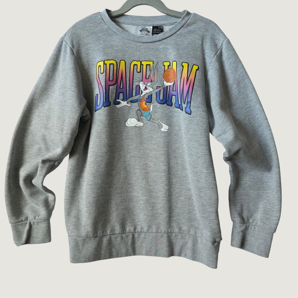Space Jam Sweatshirt Kids Medium Gray Excellent Bugs Bunny A New Legacy Pullover